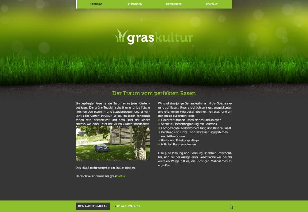 Webdesign und Programmierung für  graskultur 