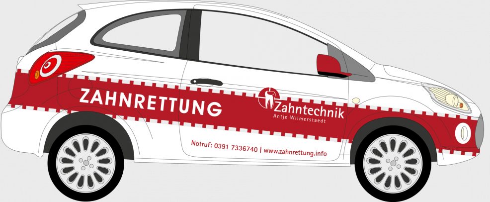 Fahrzeugbeschriftung für  Zahntechnik Antje Wilmerstaedt 