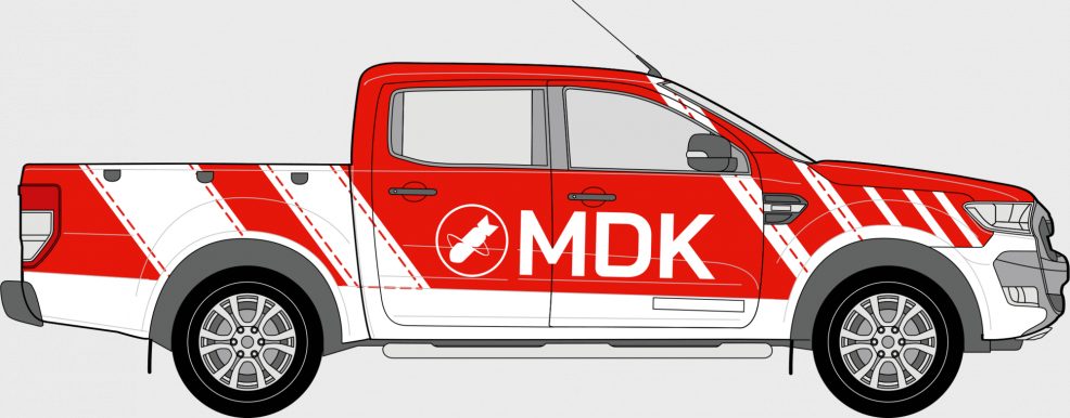 KFZ-Beschriftung für  MDK Mitteldeutsche Kampfmittelräumung Nickel & Hädicke GmbH 