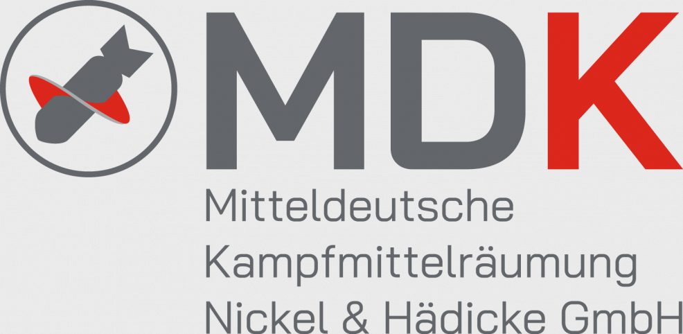 Logoentwicklung für  MDK Mitteldeutsche Kampfmittelräumung Nickel & Hädicke GmbH 