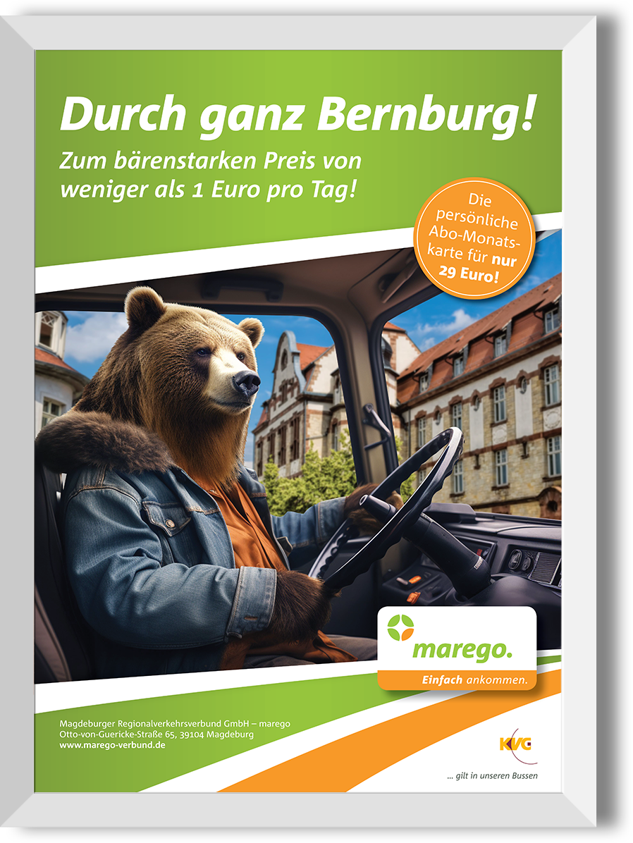 Plakat für  Magdeburger Regionalverkehrsverbund GmbH – marego 