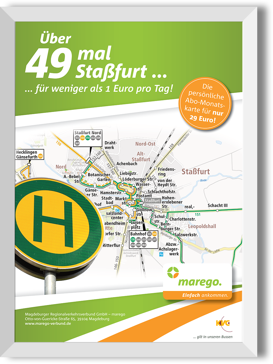 Plakat für  Magdeburger Regionalverkehrsverbund GmbH – marego 