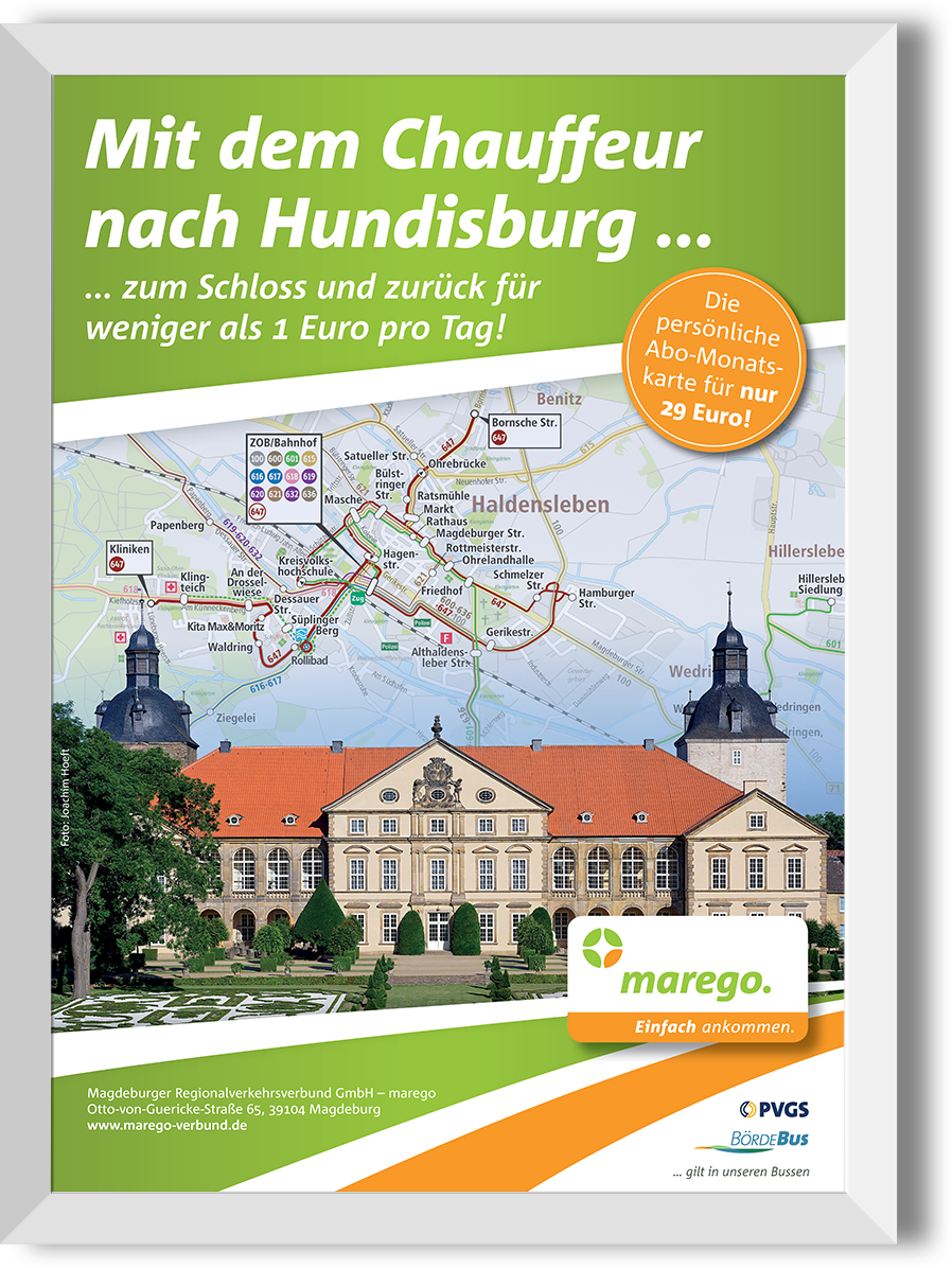 Plakat für  Magdeburger Regionalverkehrsverbund GmbH – marego 